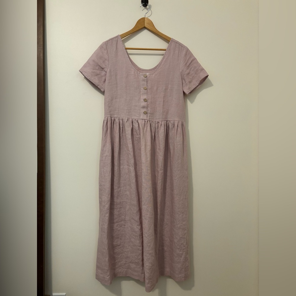 (Brand New) notPerfectLinen Maxi MAMA-2 Linen Dress in Dusty Rose